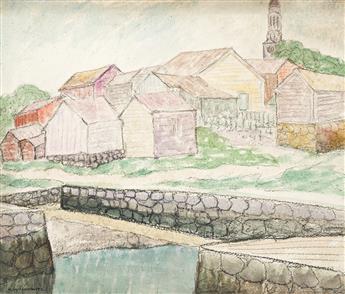 ABRAHAM WALKOWITZ Three watercolors of Provincetown.